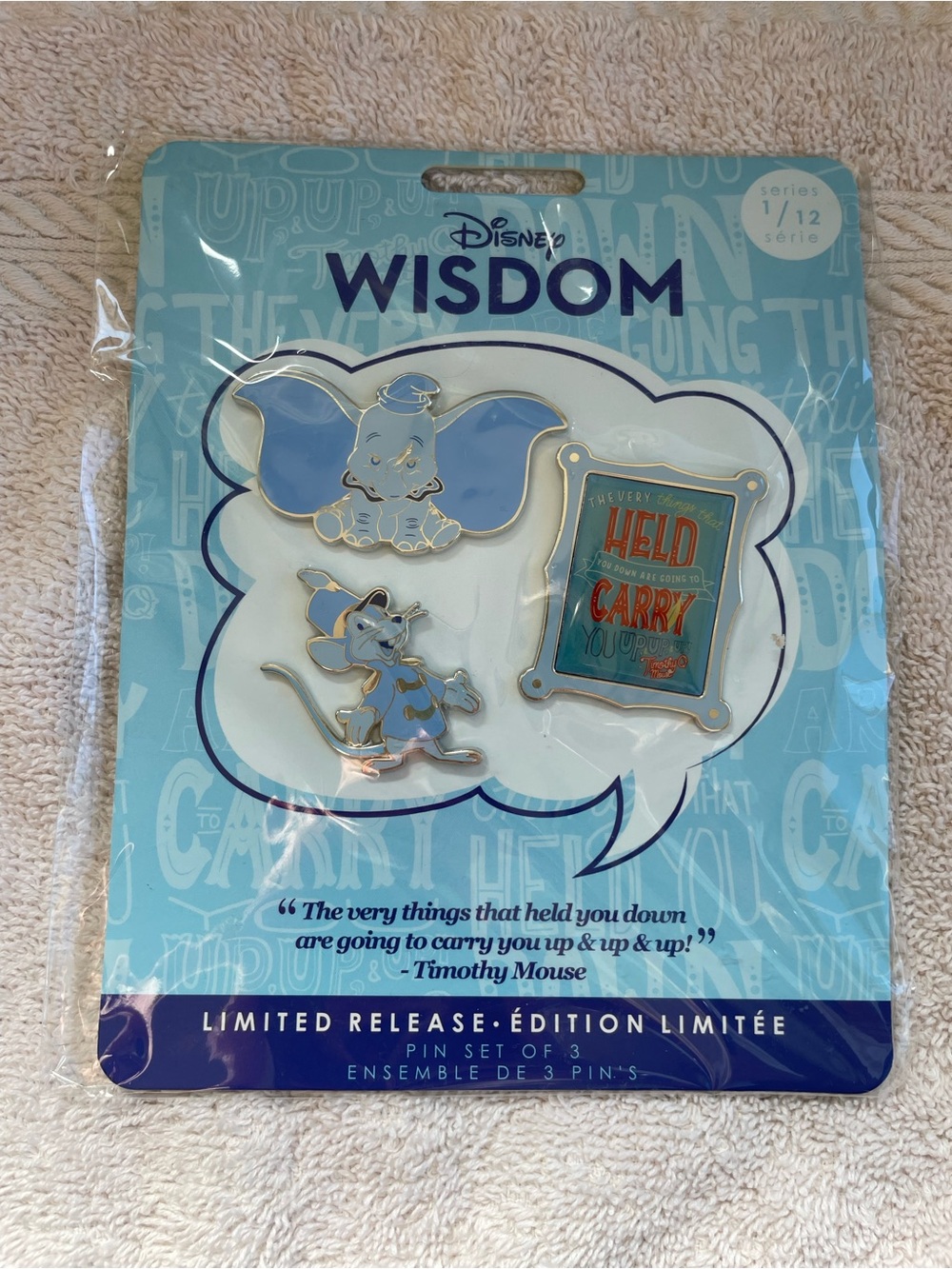 Disney Wisdom Pin Set 1/12 Dumbo/Timothy Mouse Limited Sealed pin set